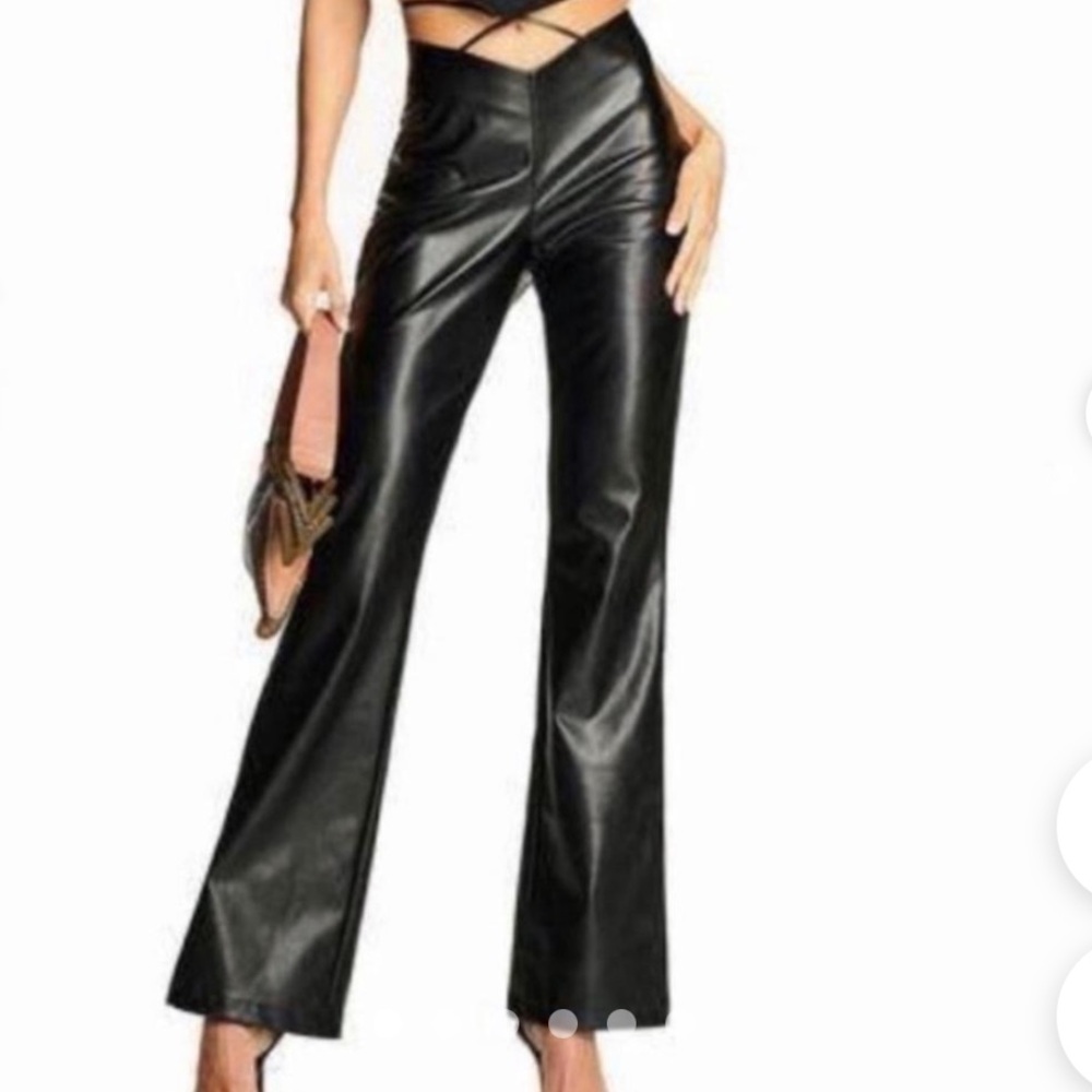 I AM GIA Zoey Faux Vegan Leather Black Pants